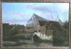 Binnengracht met achterzijde Bergkerk by Kaspar Karsen
