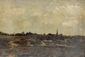 Duinlandschap met dorp Duinlandschap met dorp