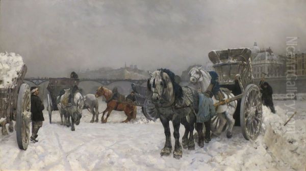 Snow Dumping on the Seine - view 1