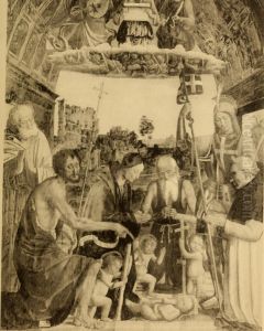 Virgin Adoring the Child with Saints by Macrino d'Alba