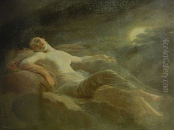 Nude woman under the mooon. - view 1