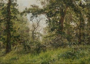 Woodlands in summer. by Janus Andreas Bartholin La Cour