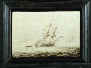 Driemast-galjoot in volle zee Driemast-galjoot in volle zee
