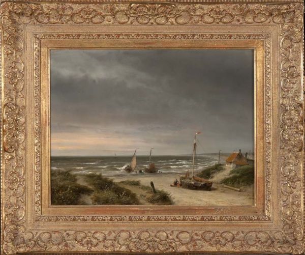 Strandgezicht met bomschuiten - view 1