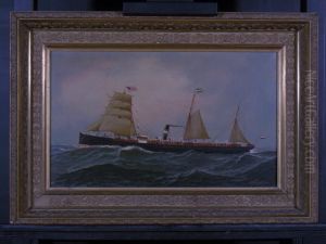 Het s.s. 'Schiedam' (I) van de Nederlandsch Amerikaansche Stoomvaart Maatschappij (NASM) by Antonio Nicolo Gasparo Jacobsen