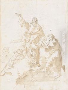 Un Moine Agenouille Devant Le Christ by Fabio Canal
