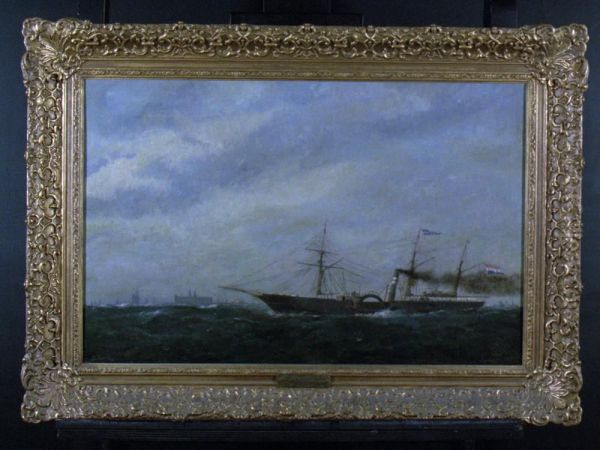 The Dutch paddle-steamer Willem I at Kronborg - view 1