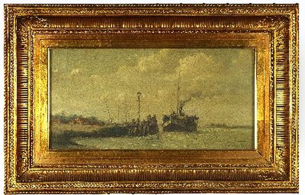 Aankomst der stoomboot aan Rozenburg - view 1