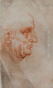 Uomo a mezzo busto di profilo rivolto verso destra (recto) by Leonardo Da Vinci