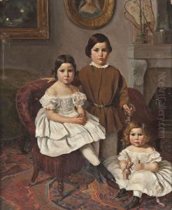 Geschwisterportrait im Salon mit Uschack