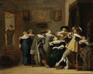 An Elegant Company Playing Music by Dirck Hals