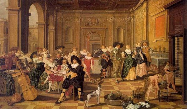 Banquet Scene in a Renaissance Hall - view 1