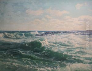 Surf at the coast of Bornholm.