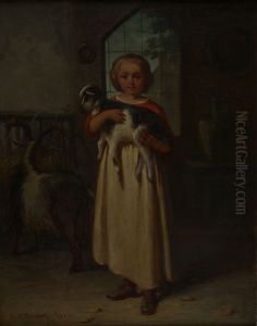 Meisje met geitje by Carel Frederik Bendorp I