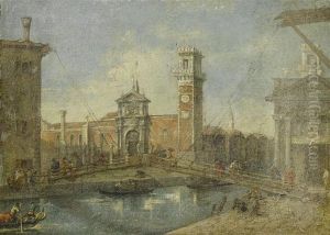 Venetian View by (Giovanni Antonio Canal) Canaletto