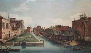 View Of Santa Maria Dei Servi In Cannaregio, Venice by (Giovanni Antonio Canal) Canaletto