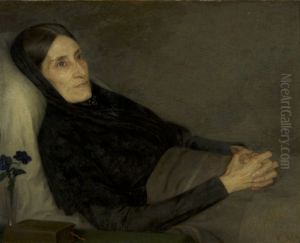 Portret van Elisabeth Ragazzi (van de Poll) - van den Wall Bake (1839-1899) op haar ziekbed by Jan Veth