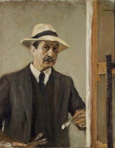 Zelfportret met strohoed