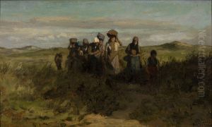 Vissersvrouwen in de duinen by Philip Sadee
