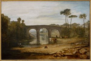 Whalley Bridge and Abbey, Lancashire: Dyers washing and drying cloth