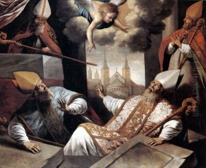 The resurrection of the saints Monulph and Gondulph from their graves.