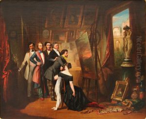Interieur du Cabinet de Bruyas by Auguste-Barthelemy Glaize