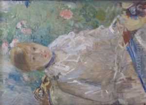 Jeune femme pres d'une fenetre, dit aussi l'Ete by Berthe Morisot