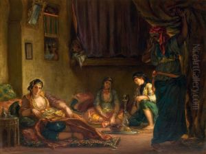 Femmes d'Alger dans leur interieur by Eugene Delacroix