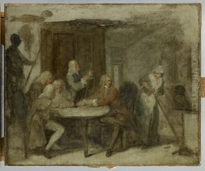 Le Roue a Oxford dit autrefois Debat sur la chiromancie by William Hogarth