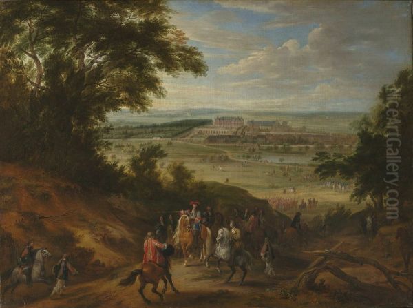 View of the Chateau de Versailles taken from the heights of Satory in 1664 - view 1