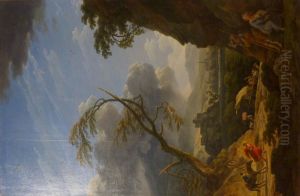 Le Coup de vent; l'orage sur terre by Joseph Vernet