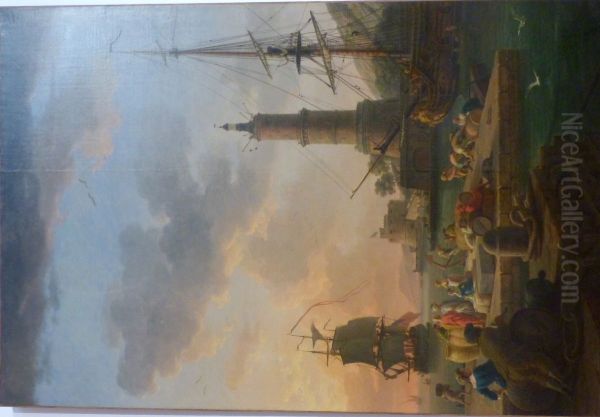 Le Soir a la mer. L'entree dans le port - view 1