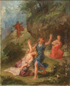 Orphee secourant Eurydice by Eugene Delacroix