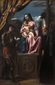 Virgin and Child between St Benedict and St Quentin by Sisto Badalocchio