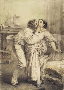 In a Bedroom by Mihaly Zichy