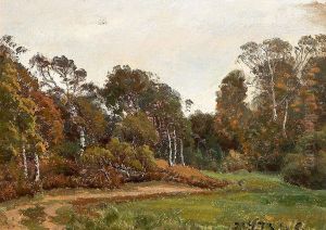 A glade with birch trees in Bollemose near Skodsborg. A glade with birch trees in Bollemose near Skodsborg.