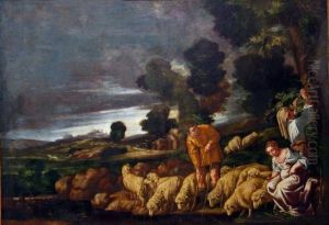 Jacob con las ovejas de Laban by Pedro Orrente