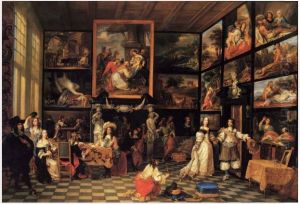 Interior of an art gallery by Jacob de Formentrou
