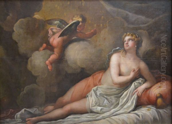 Danae recibiendo la lluvia de oro - view 1