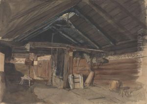 Rokstue, Kvam prestegard, Vikoy by Adolph Tidemand