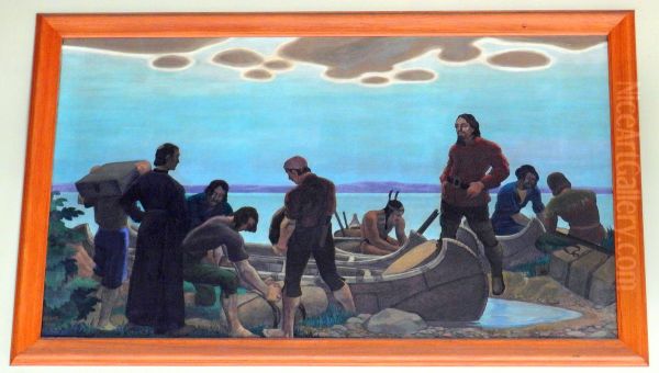 Departure of Rene-Robert Cavelier de La Salle for the expedition leading to the discovery of the Mississipi (1680-1682). - view 1