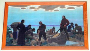Departure of Rene-Robert Cavelier de La Salle for the expedition leading to the discovery of the Mississipi (1680-1682). Departure of Rene-Robert Cavelier de La Salle for the expedition leading to the discovery of the Mississipi (1680-1682).