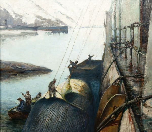 Flensing av blahval, Whalers Bay, Deception Island - view 1