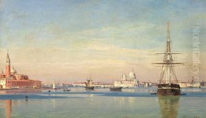 View of Venice with San Giorgio Maggiore and Santa Maria delle Salute. by Christian Eckardt
