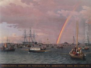 Thorvaldsens ankomst pa Kobenhavns red.
