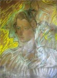 Portrait of Krystyna Szukszcianka by Stanislaw Ignacy Witkiewicz (Witkacy)
