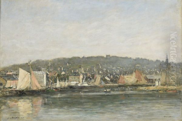 Le port de Trouville le matin - view 1