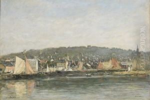 Le port de Trouville le matin by Eugene Louis Boudin