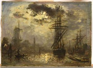 Die Muhlen von Rotterdam by Johan Jongkind