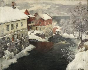 Fabriques en Norvege, les deux moulins sur la riviere Mesma Fabriques en Norvege, les deux moulins sur la riviere Mesma